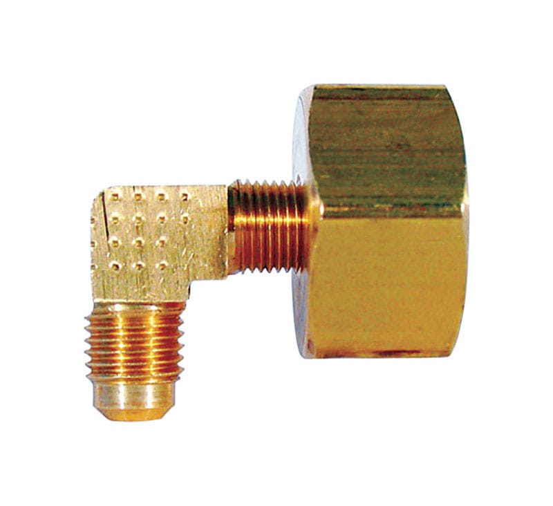 JMF Company 4504080 1/4 in. Flare X 3/4 in. D FHT Brass 90 Degree Elbow