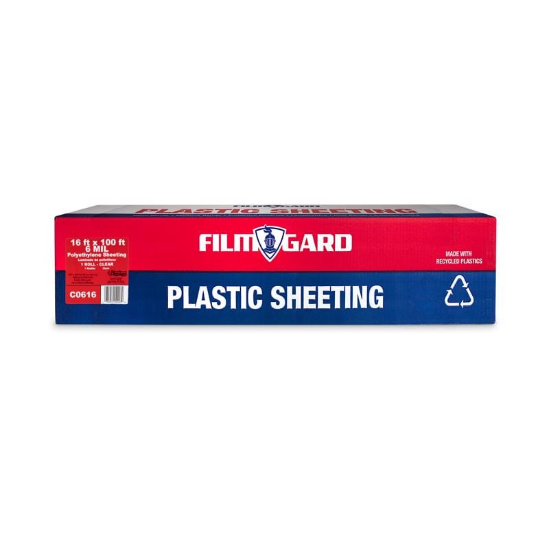 Film-Gard 626055 Plastic Sheeting 6 mil X 16 ft. W X 100 ft. L Polyethylene Clear 1 pk