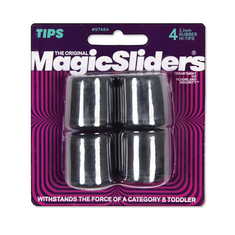 Magic Sliders 97484 Rubber Leg Tip Black Round 1 in. W 4 pk