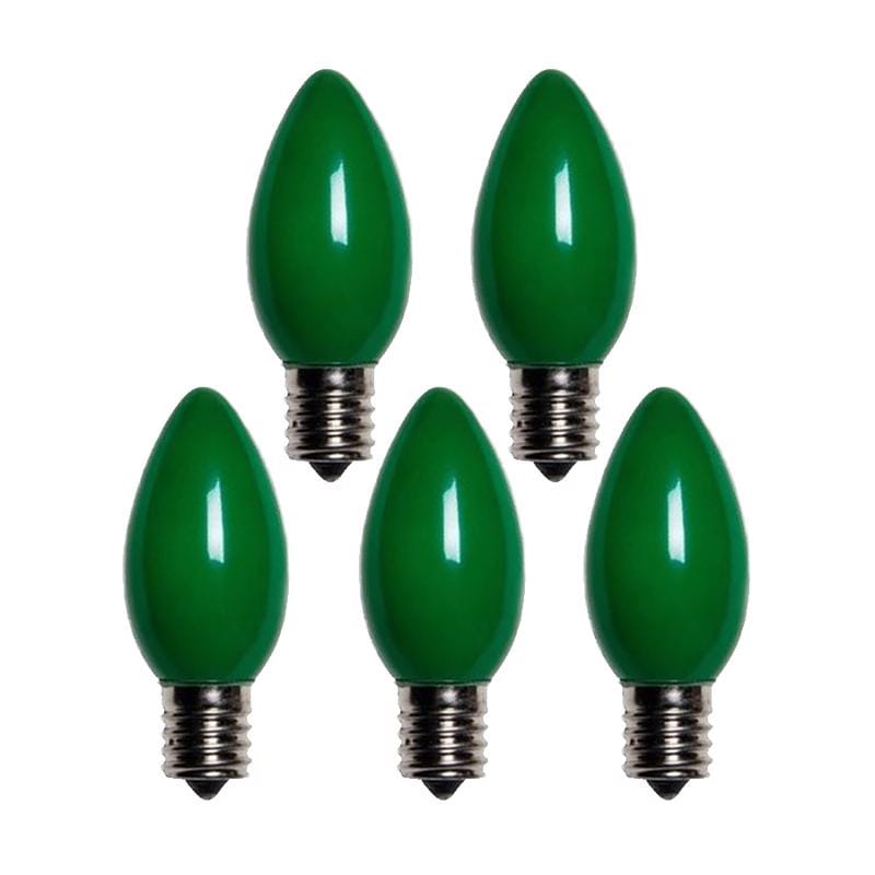 Holiday Bright Lights BU25C9-OGRA Incandescent C9 Green 25 ct Replacement Christmas Light Bulbs 0.08 ft.