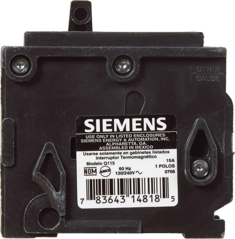 Siemens Q115 15 amps Standard Single Pole Circuit Breaker