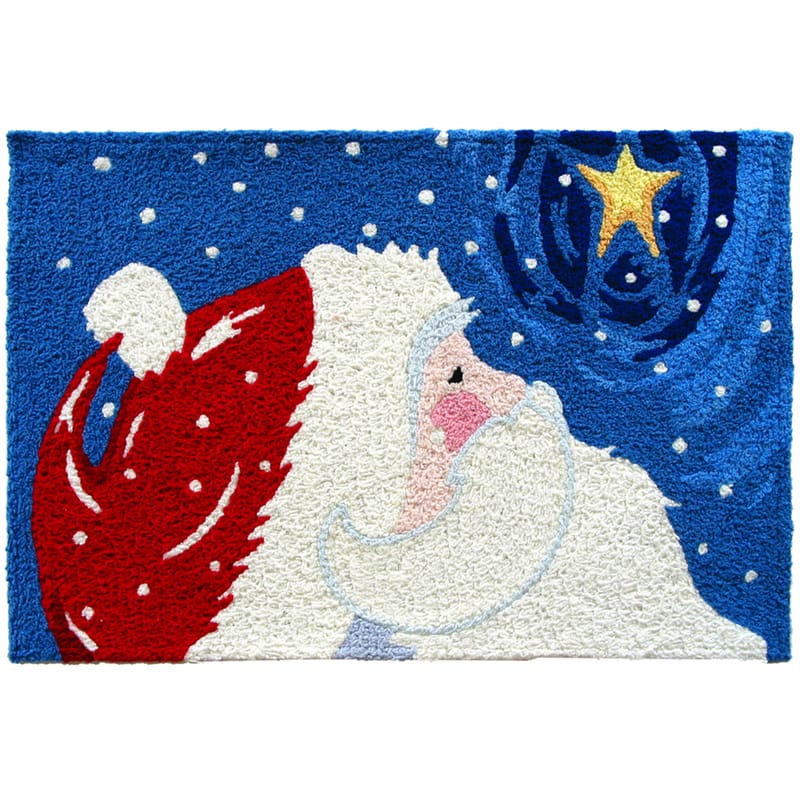 Jellybean JBL-AZ005 20 in. W X 30 in. L Multi-Color Star Gazing Santa Polyester Accent Rug