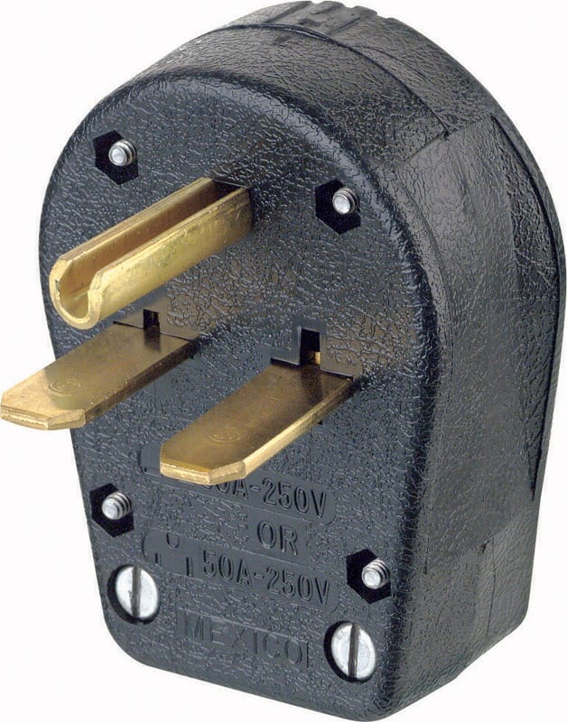 Leviton 00931-00E Commercial Thermoplastic Angle Ground/Straight Blade Plug 6-30P/6-50P