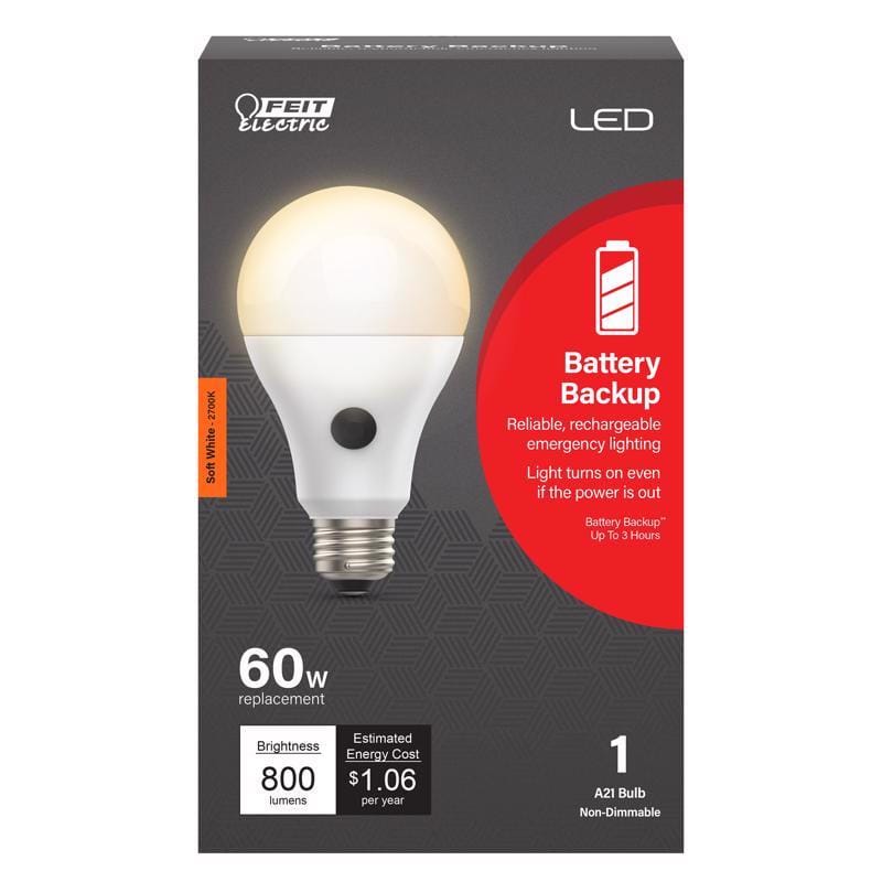 Feit OM60927CABATG2L A21 E26 (Medium) LED Bulb Soft White 60 Watt Equivalence 1 pk
