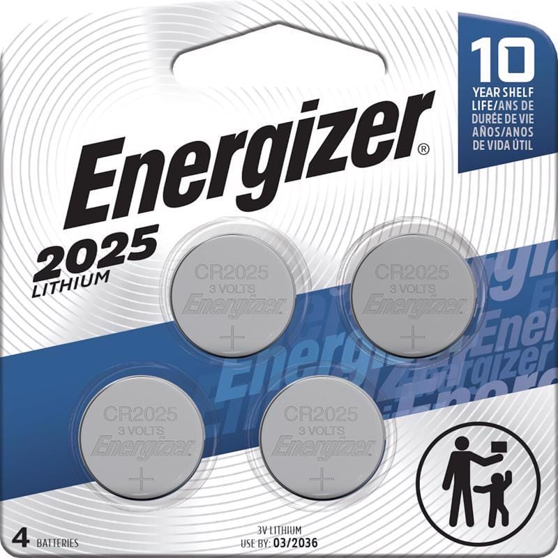 Energizer 2025BP-4 Lithium 2025 3 V 0.2 mAh Button Cell Battery 2025BP-4 4 pk