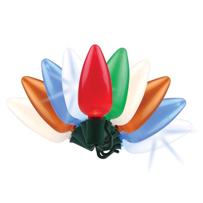 Celebrations C925OMUSA Platinum LED C9 Multicolored 25 ct String Christmas Lights 25 ft.