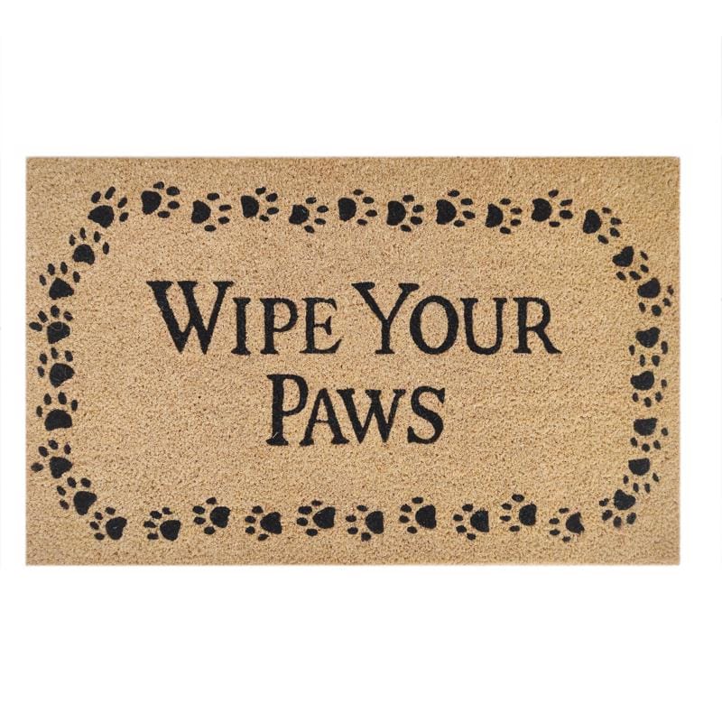 First Concept FC-72025 18 in. W X 30 in. L Black/Brown Wipe Your Paws Coir Door Mat