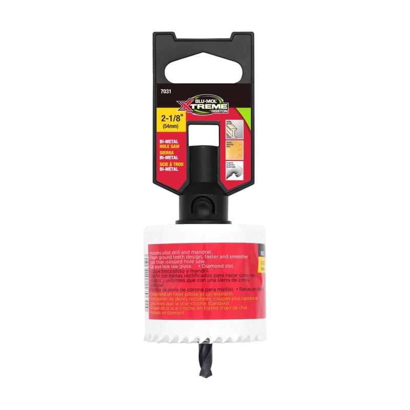 Blu-Mol Xtreme E0217031 2-1/8 in. Bi-Metal 1/4 in. D Hole Saw Arbor Included