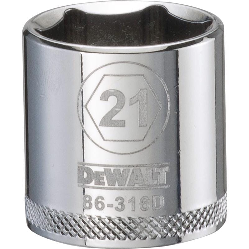 Dewalt DWMT86316OSP 21 mm X 3/8 in. drive Metric 6 Point Socket 1 pc