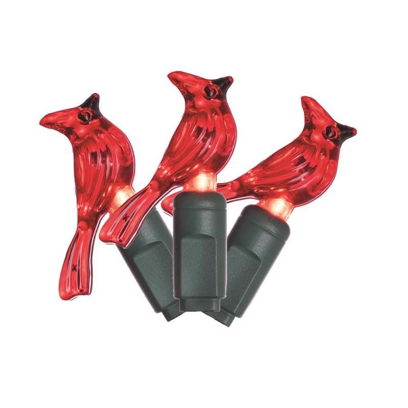 Celebrations 11-01183A Red 25 ct Cardinal Christmas Lights 8 ft.