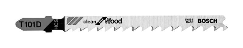 Bosch T101D 4 in. High Carbon Steel T-Shank Jig Saw Blade 6 TPI 5 pk