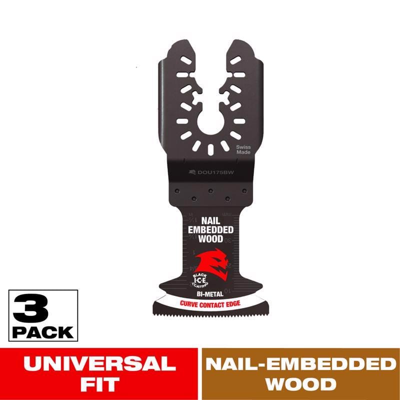 Diablo DOU175BW3 Demo Demon 1-3/4 in. W Bi-Metal Universal Fit Oscillating Blade Nail-Embedded Wood 3 pk