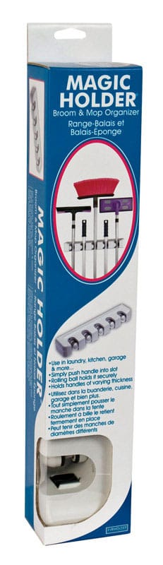 Evri MH5-W Magic Holder 3-1/8 in. H X 2-1/2 in. W X 17-1/2 in. L White Mop Holder