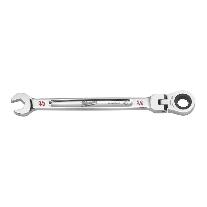 Milwaukee 45-96-9812 3/8 in. X 3/8 in. 12 Point SAE Flex Head Combination Wrench 6.5 in. L 1 pc