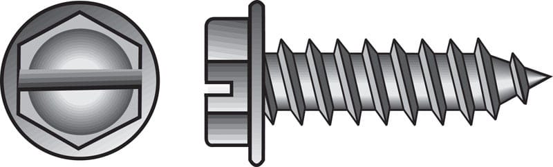 Hillman 70307 No. 10 Ga. X 2 in. L Slotted Hex Washer Head Sheet Metal Screws 100 pk