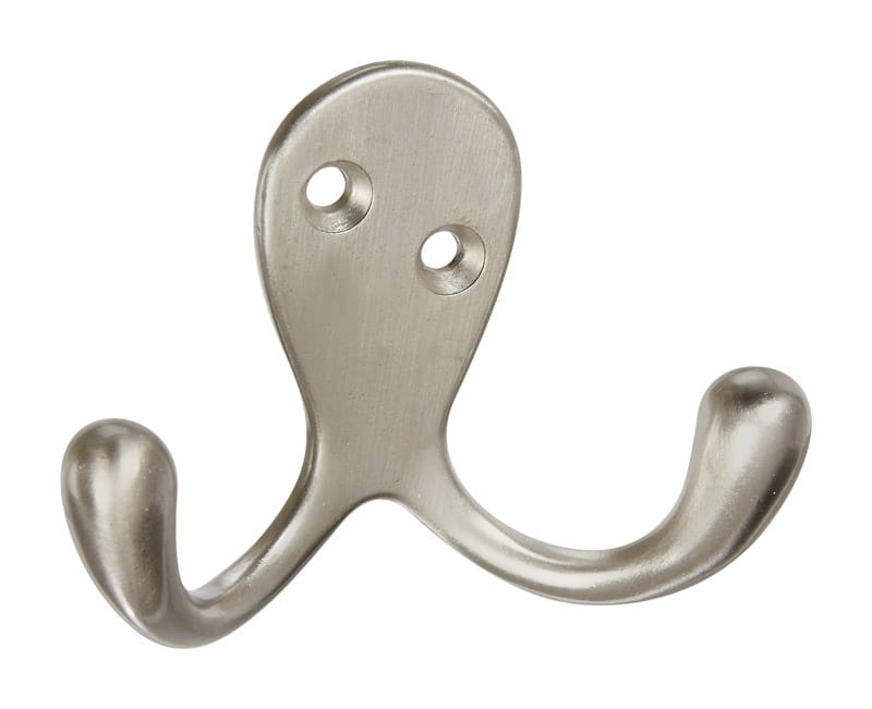 National Hardware N830-152 Medium Satin Nickel Silver Zinc 3 in. L Double Hook 1 pk