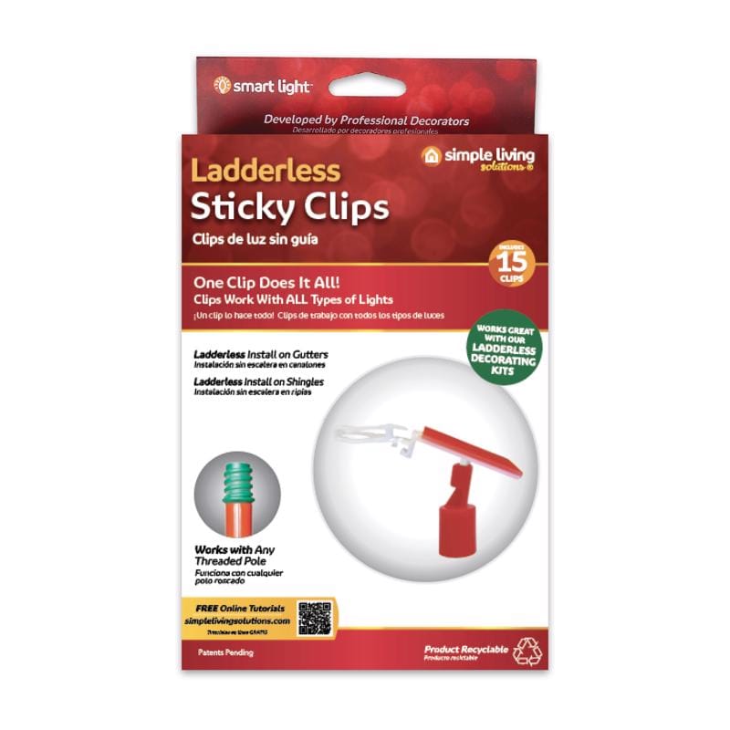Simple Living Solutions 713415 Ladderless Sticky Clips 15 pk