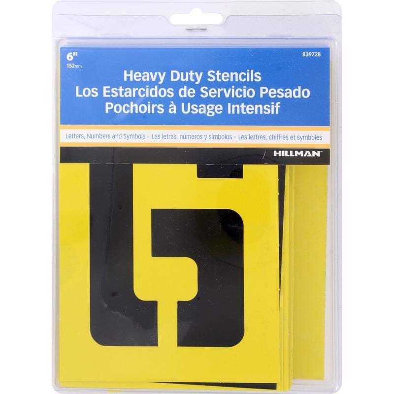 Hillman 839728 6 in. Card Stock Letter and Number Stencil Pack 6 Inch Stencil Set 36 pk