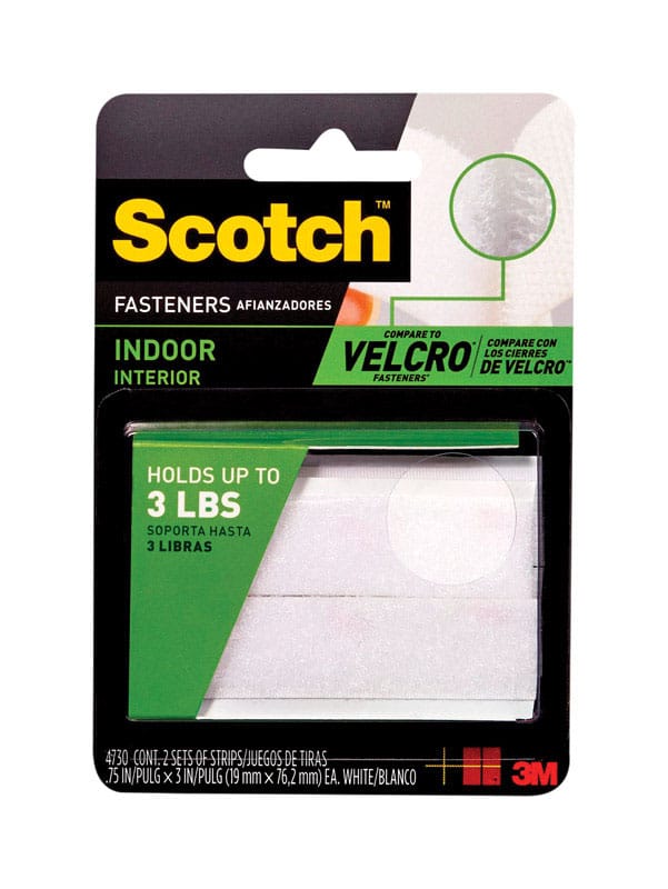 Scotch RF4730 Medium Foam Hook and Loop Fastener 3 in. L 2 pk