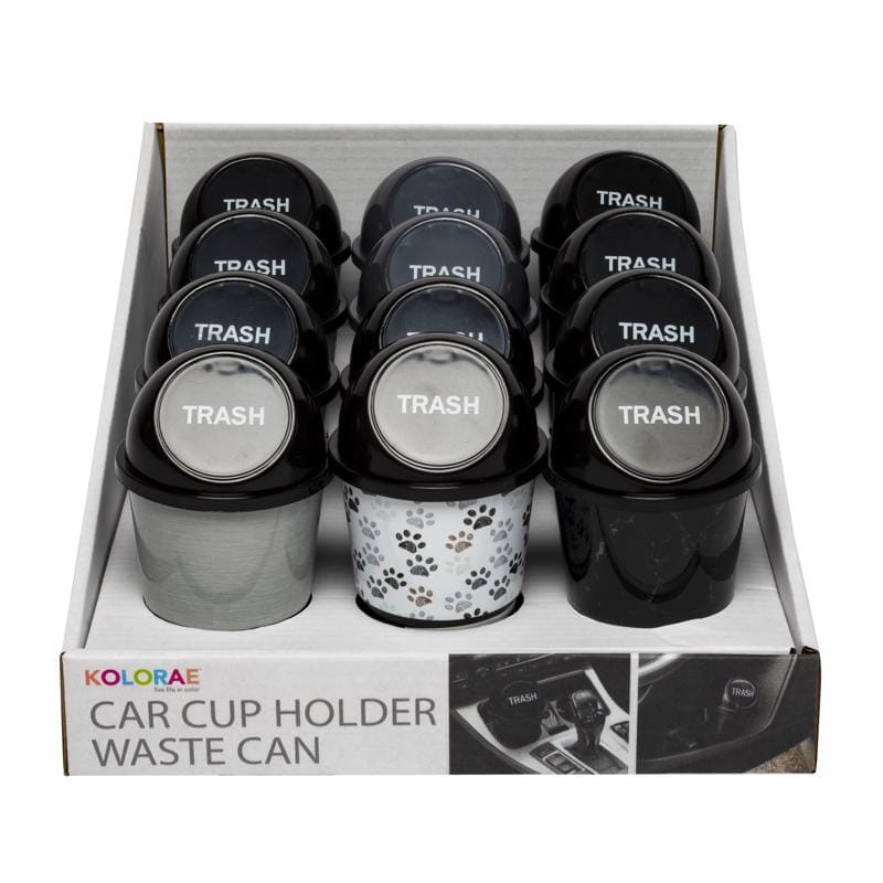 Kolorae KOL-03361-ASBLU Assorted Car Cup Holder Waste Can 1 pk
