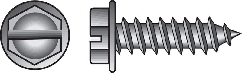 Hillman 70309 No. 10 Ga. X 3 in. L Slotted Hex Washer Head Sheet Metal Screws 100 pk