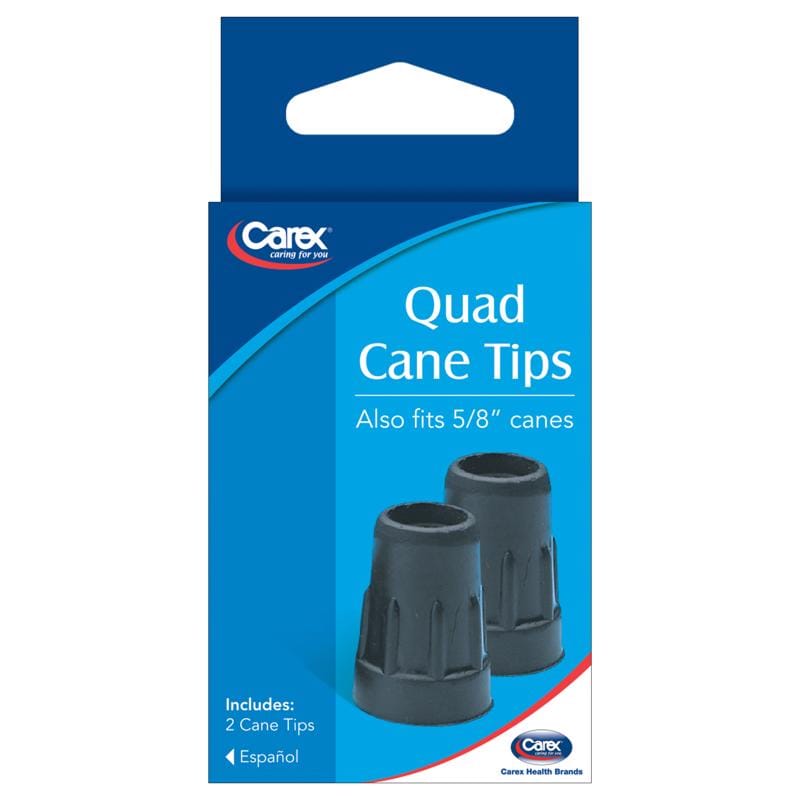 Carex Health Brands FGA71700 0000 Black Quad Cane Tips Rubber/Stainless Steel