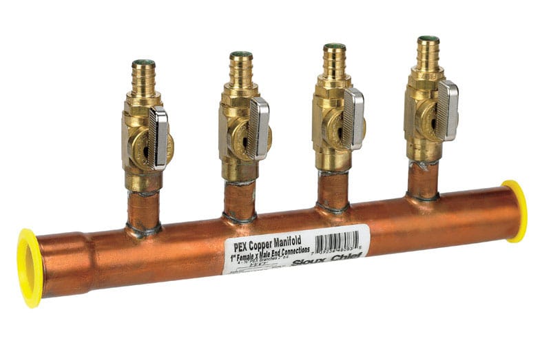 Sioux Chief 672XV0431PK 1 in. CTS each X 1 in. D PEX Copper 4 Port Manifold