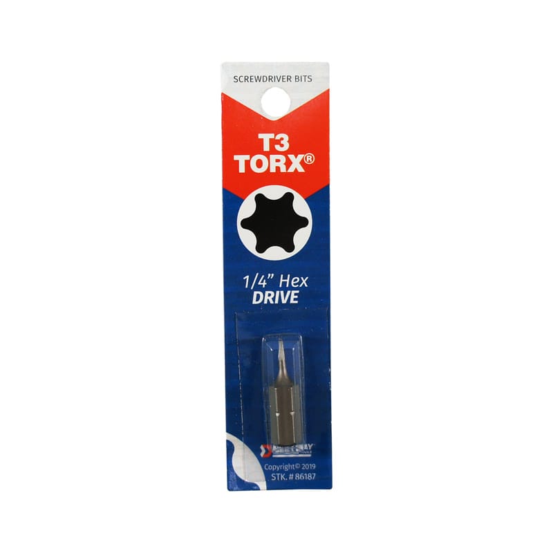 Best Way Tools B86187 Torx 1/4 in. X 1 in. L T3 Screwdriver Bit Carbon Steel 1 pc
