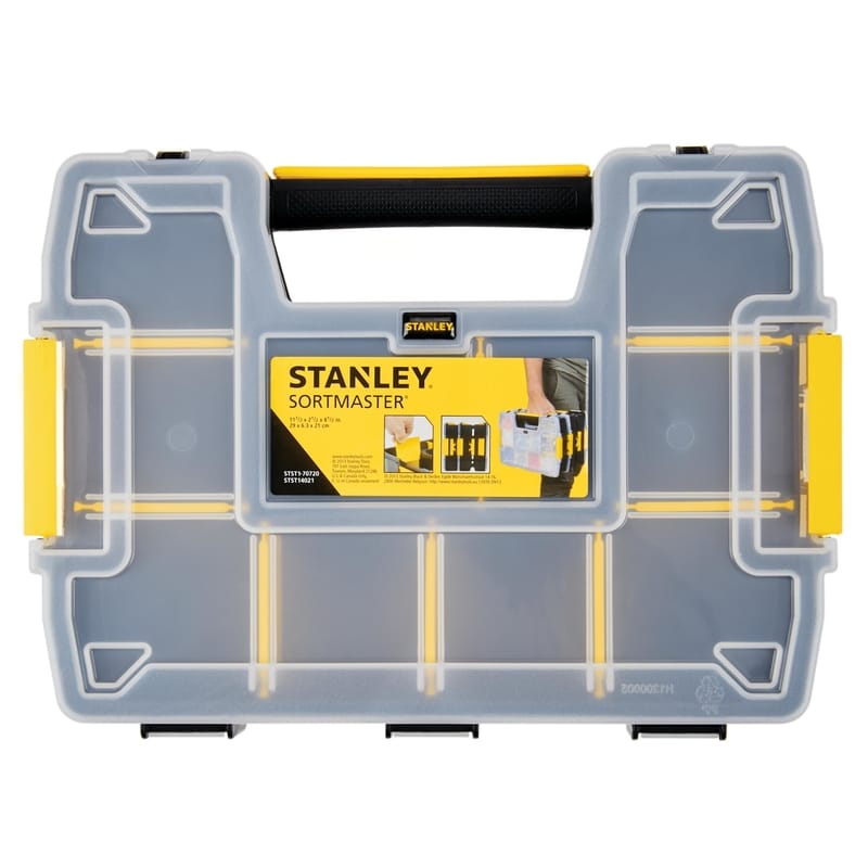 Stanley STST14021 SortMaster 8.5 in. W X 2.9 in. H Storage Organizer Plastic 8 compartments Black/Yellow
