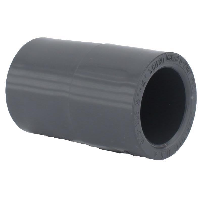 Charlotte Pipe PVC 08100 1000 Schedule 80 1/2 in. Slip X 1/2 in. D Slip PVC Coupling 1 pk