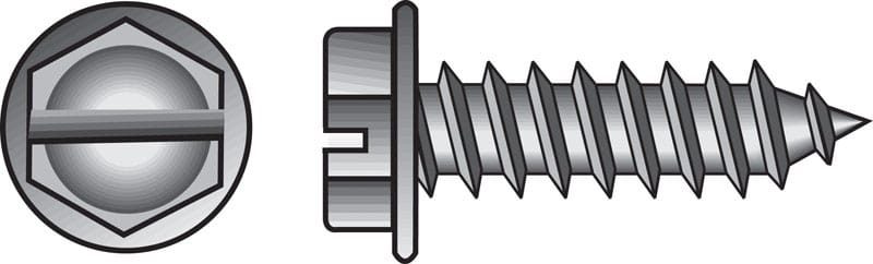 Hillman 70316 No. 12 Ga. X 1 in. L Slotted Hex Washer Head Sheet Metal Screws 100 pk