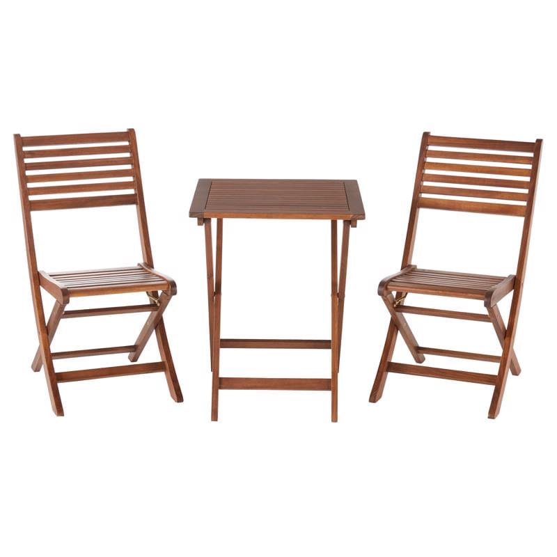 Living Accents T222-10V0 Alina 3 pc Brown Wood Bistro Set