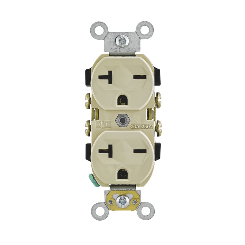 Leviton 05822-00I 20 amps 250 V Duplex Ivory Outlet 6-20R 1 pk