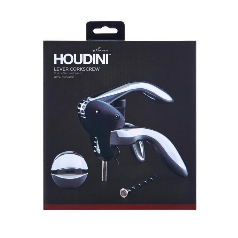 Houdini W9826 Deluxe Silver Stainless Steel Corkscrew