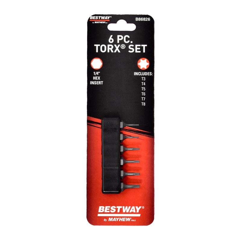 Mayhew B86826 Bestway Torx Screwdriver Bit Set S2 Tool Steel 6 pc