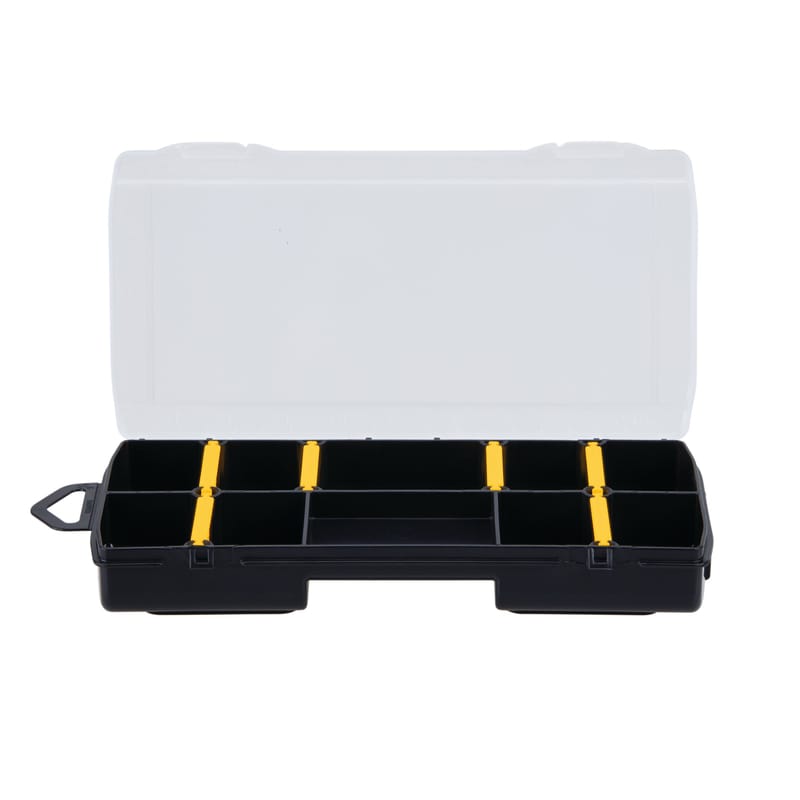 Stanley STST14109 8.25 in. Organizer with Clear Lid Black/Yellow