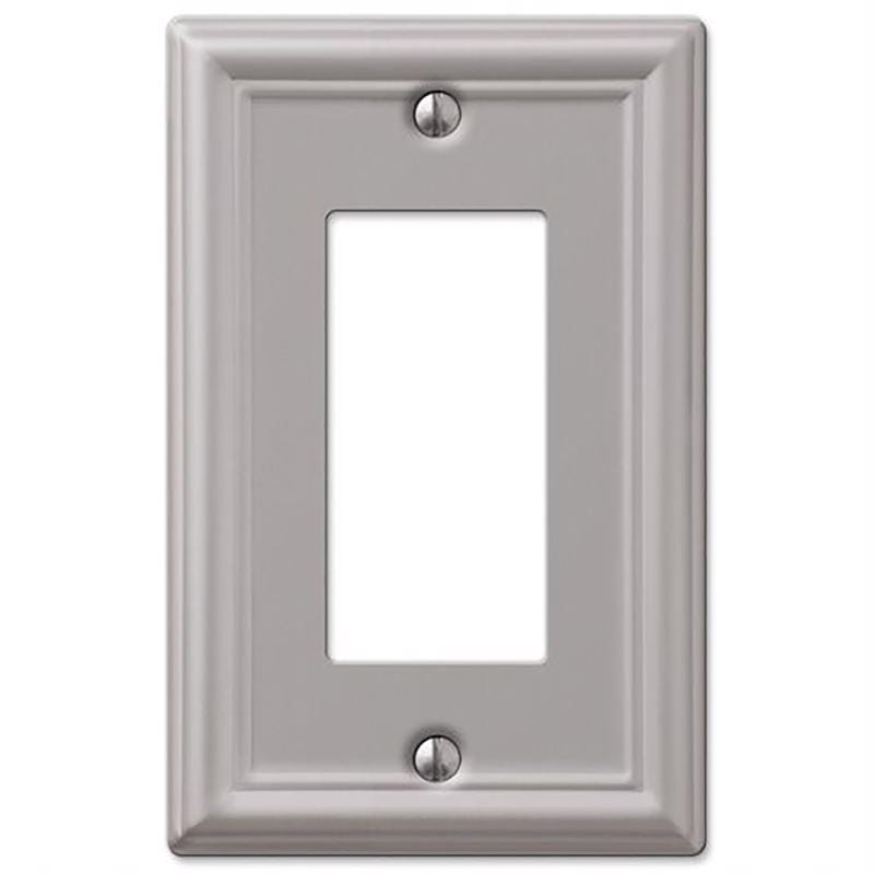 Amerelle 149RBN Chelsea Brushed Nickel 1 gang Stamped Steel Decorator Wall Plate 1 pk