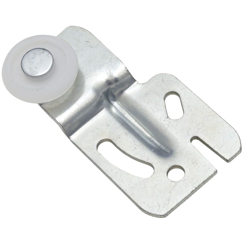 National Hardware N344-879 Zinc-Plated Silver/White Plastic/Steel Sliding Door Hangers 2 pk