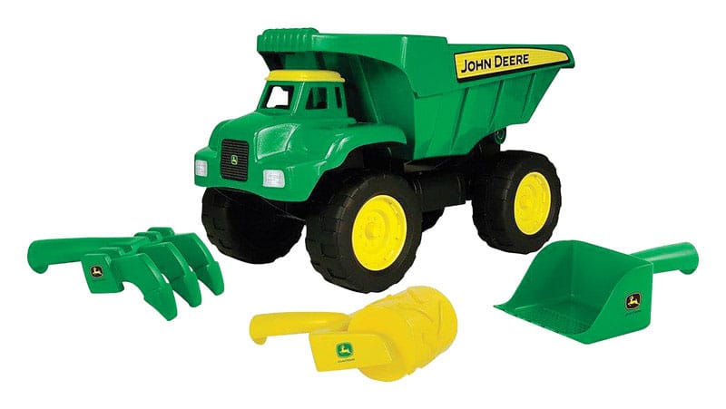 Tomy 46510V2 John Deere Dump Truck Sand Toy Green/Yellow 4 pc