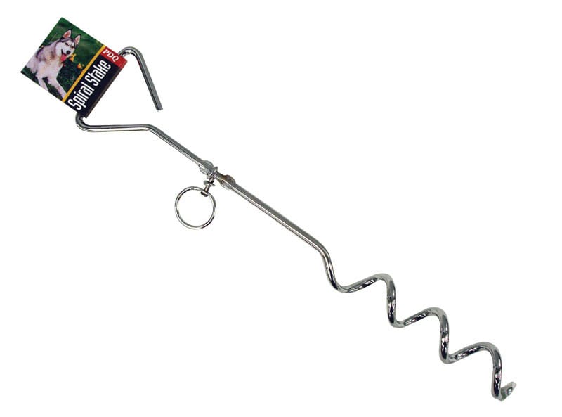 PDQ A01312 Boss Pet Silver Steel Dog Tie Out Stake Large