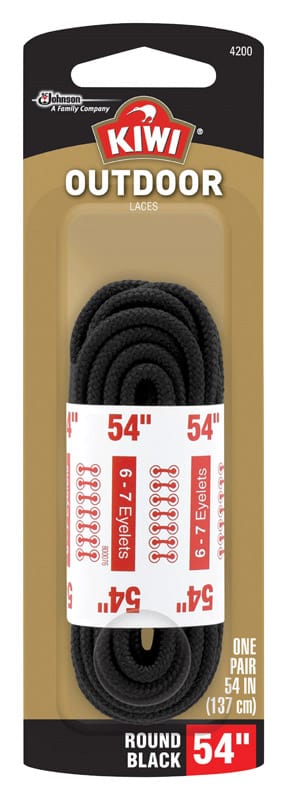 Kiwi 70445 Outdoor 54 in. Black Boot Laces