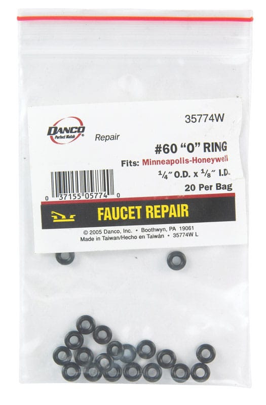 Danco 35774W 1/4 in. D X 1/8 in. D Rubber O-Ring 20 pk