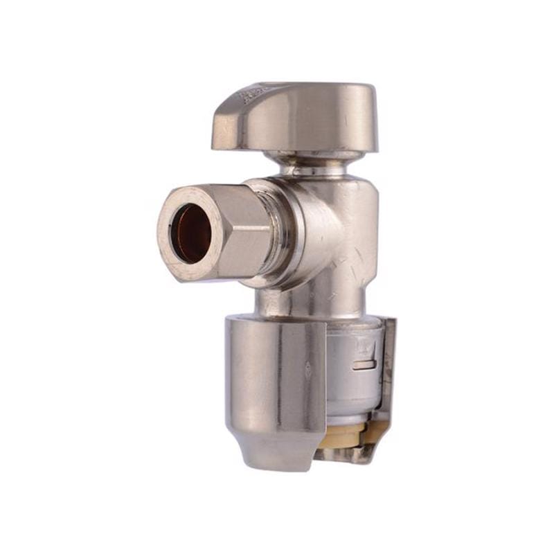 Sharkbite UR23036BN 1/2 in. PTC X 3/8 in. Compression Brass Angle Stop Valve