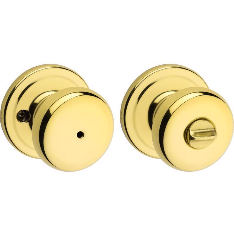 Kwikset 97300-827 Juno Polished Brass Privacy Lockset 1.75 in.