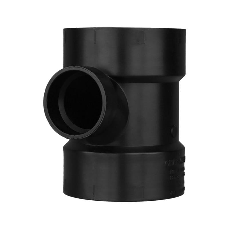 Charlotte Pipe ABS004011800 4 in. Hub X 2 in. D Hub ABS Sanitary Tee