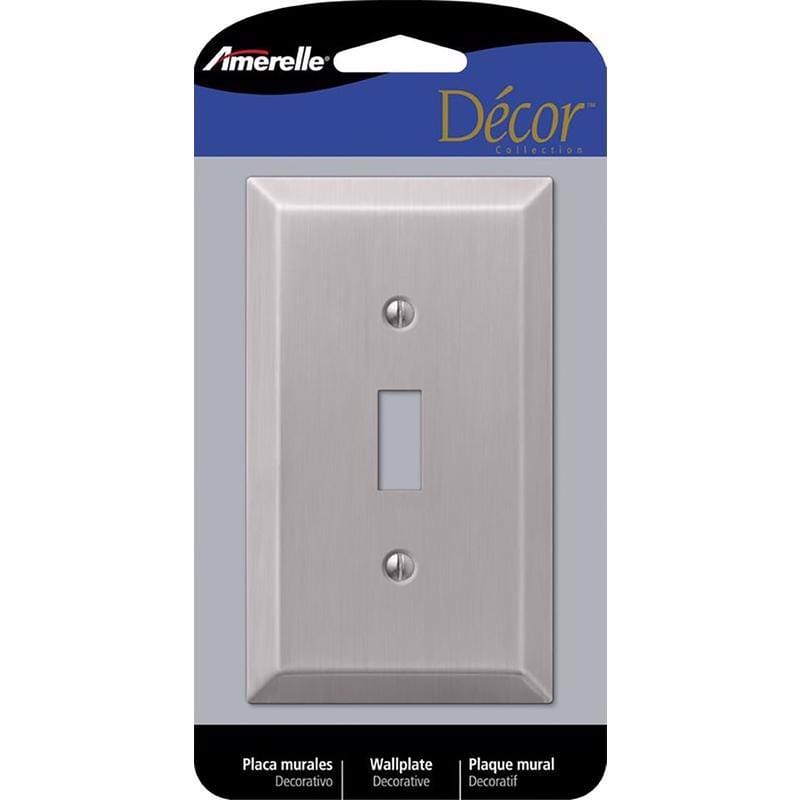 Amerelle 163TBN Century Brushed Nickel 1 gang Stamped Steel Toggle Wall Plate 1 pk