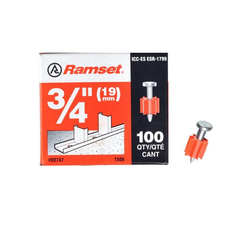 Ramset 00747 0.3 in. D X 3/4 in. L Steel Flat Head Drive Pin 100 pk