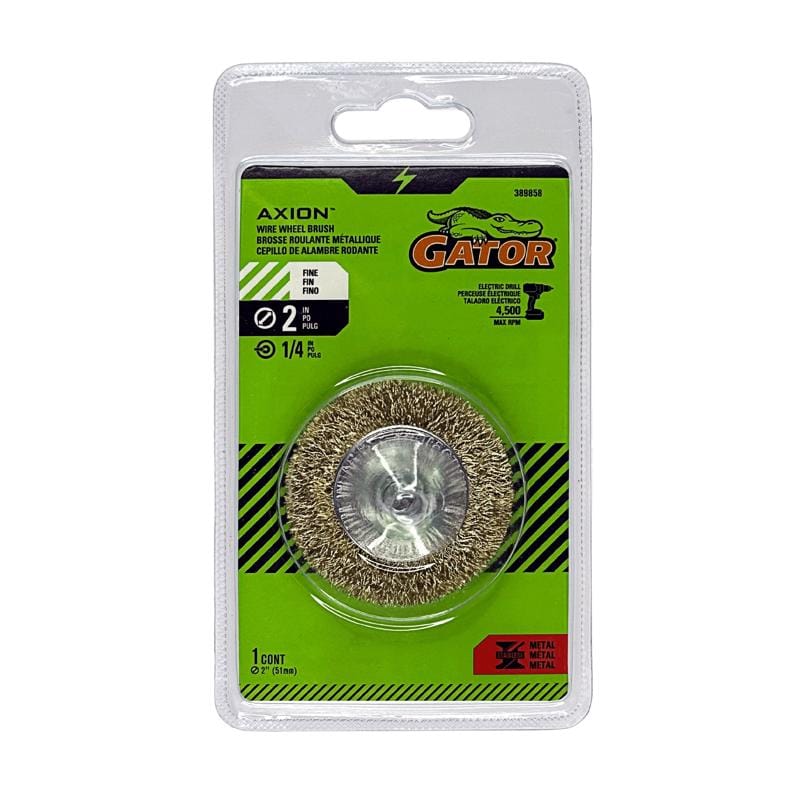 Gator 389858 2 in. Fine Crimped Wire Wheel Brush Brass Coated Steel 4500 rpm 1 pc