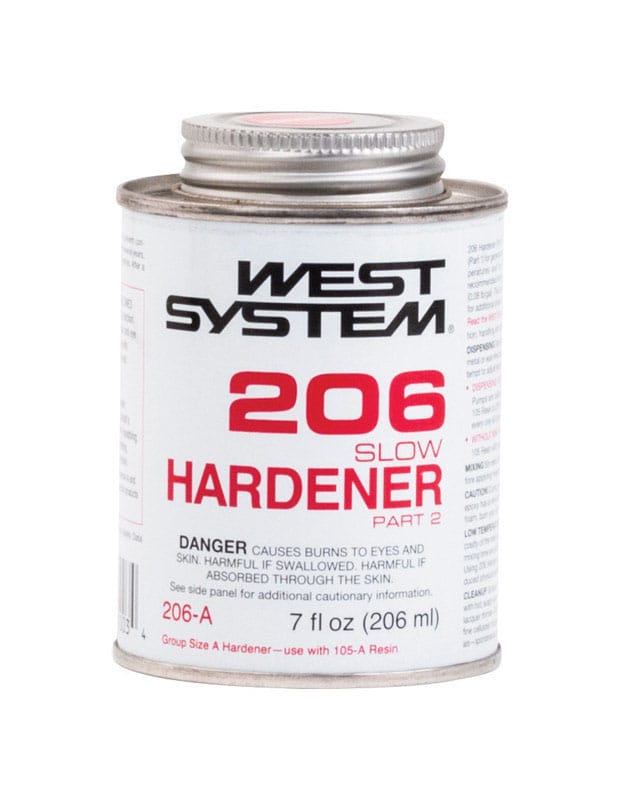 West System 206A 206 Hardener Extra Strength Epoxy Clear Slow Hardener Curing Agent 7 oz