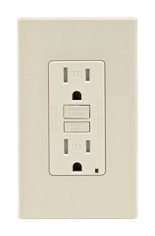 Leviton GFTR1-0PT 15 amps 125 V Light Almond Outlet/Wallplate 5-15R 1 pk